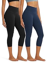ODODOS 2-Pack Buttery Soft Lounge Yoga Capris for