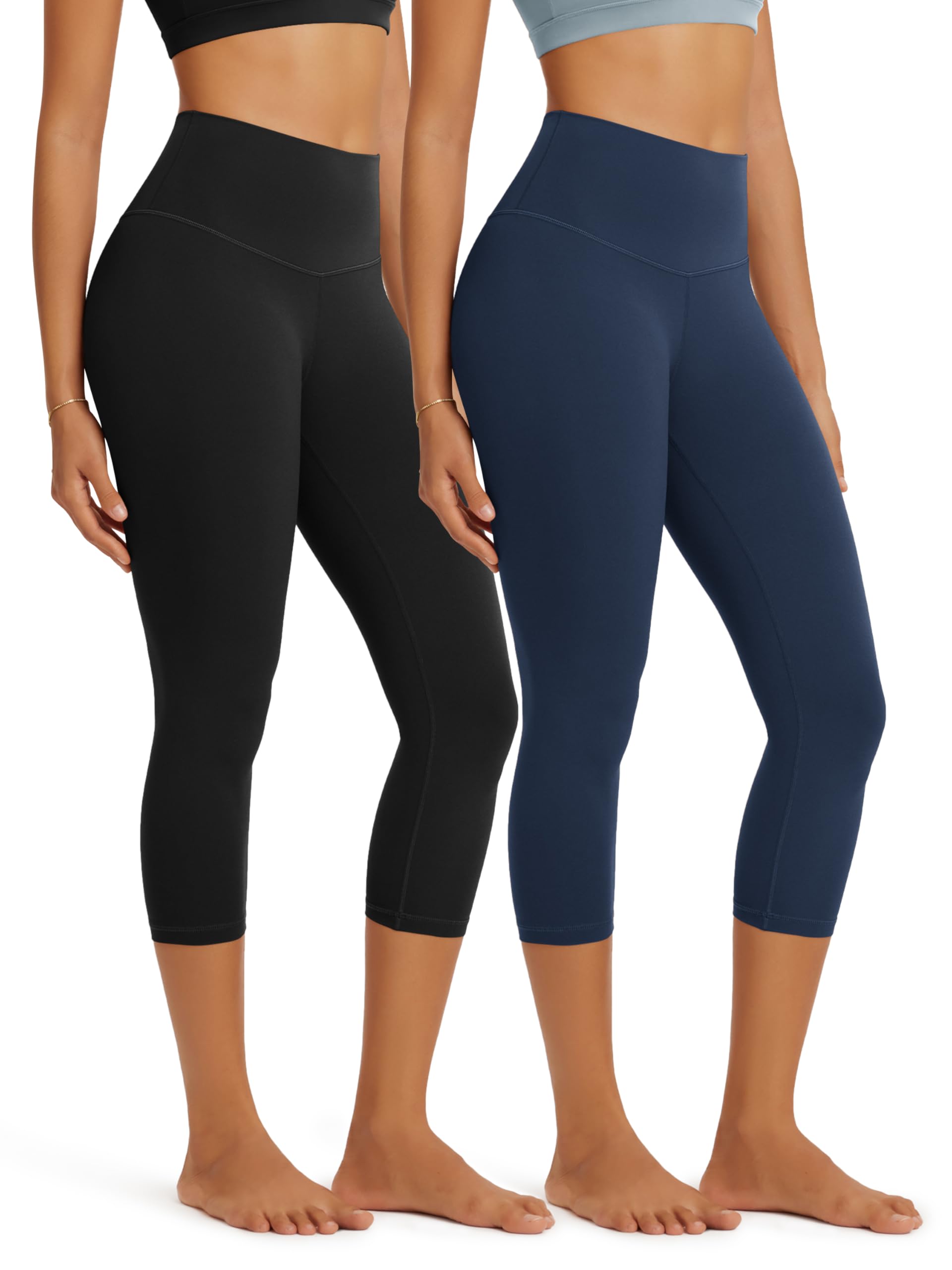 ODODOS 2-Pack Buttery Soft Lounge Yoga Capris for