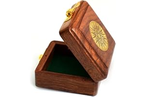 TA dizayn Antique 3" Indian Rosewood Keepsake Wooden Box -Decorative Vintage Storage Box - Antique