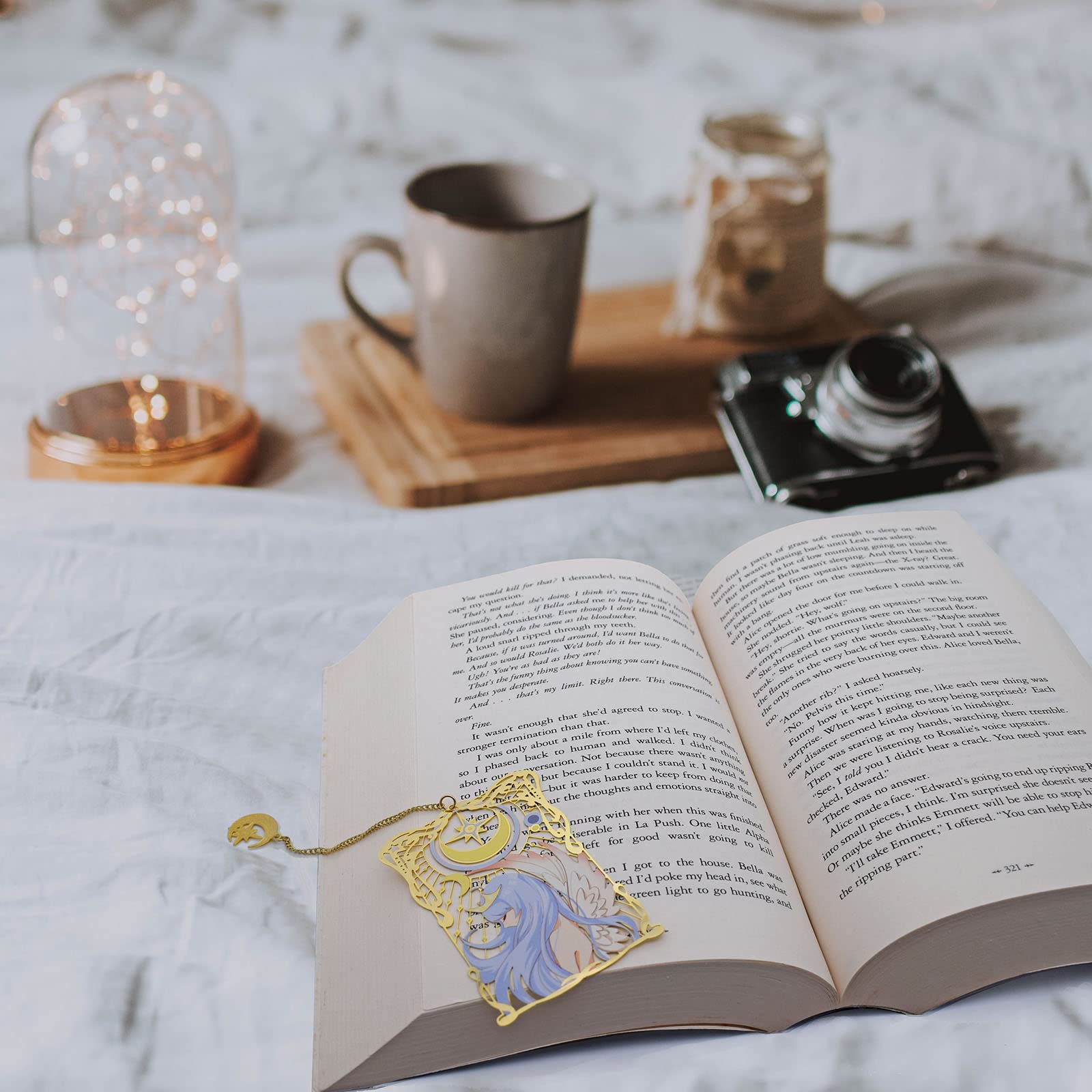 BLBMH Cute Metal Tarot Elf Bookmarks for Women Girls Book Lovers Anime Bookmark Moon Gifts for Readers Best Friends -TE1
