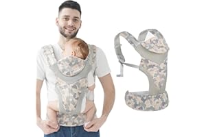 Ocanoiy Baby Wrap Carrier Adjustable Baby Carrier for Toddler with Lumbar Support (7-45 Pounds) 3D Mesh Breathable Baby Holder Carrier for Toddler Infant (New Camouflage)