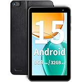 VASOUN Android 15 Tablet 7 inch 2025, 3GB+5GB Expand RAM 32GB ROM, 5-Core Processor, Ultra-Portable, 5G WiFi 6, 3500mAh Battery, Kids &amp; Travel Tablet with Case