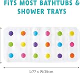 Munchkin Dandy Dots Non Slip Bath Mat 77x36cm Colourful Anti Slip Suction Cups view 3