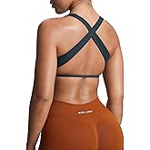 Aoxjox Women's Workout Sports Bras Square Neck Emma Cross Back Fitness Training Gym Bra Yoga Crop Tank