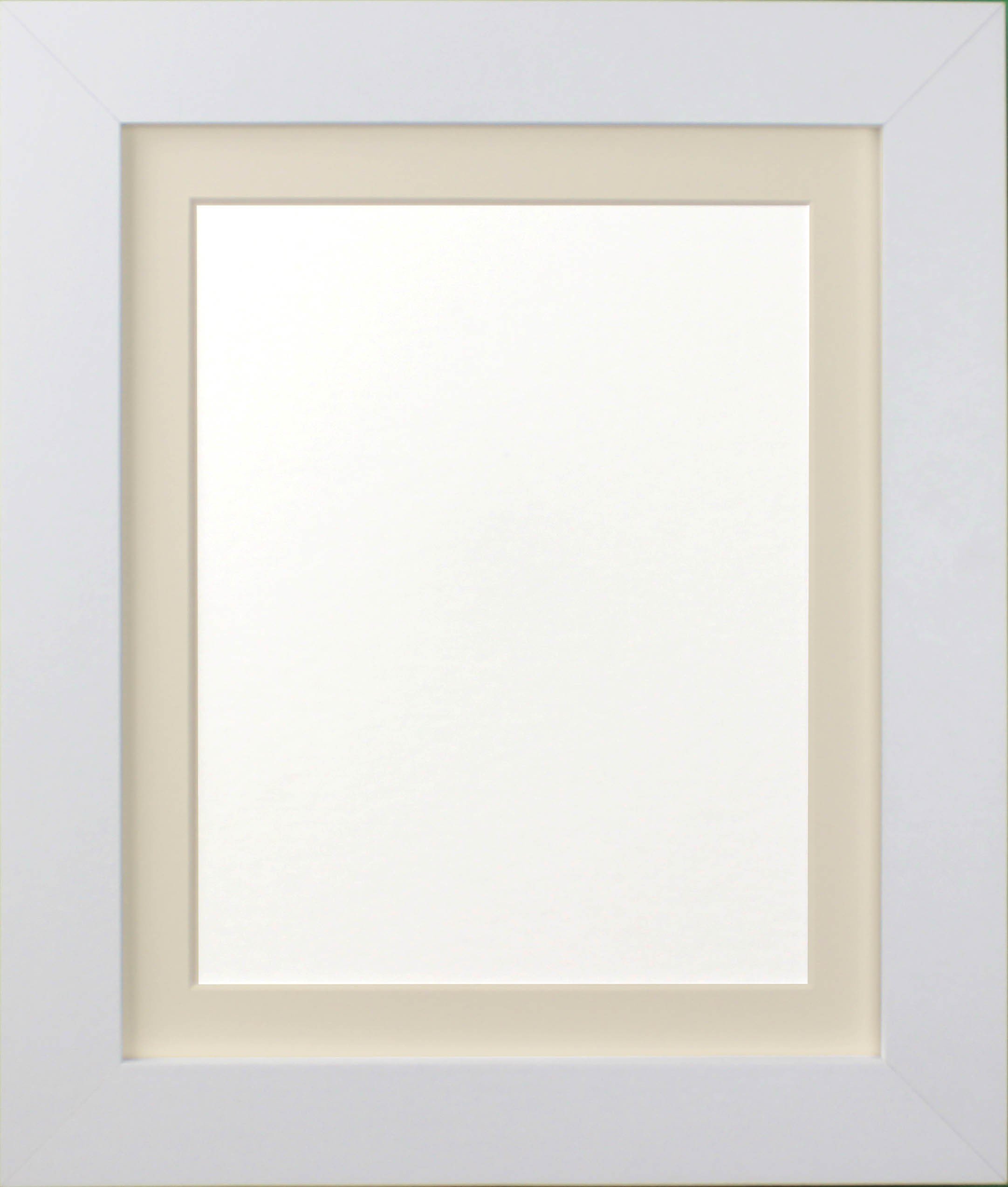 FRAMES BY POST 39mm White Picture Photo Frame with Ivory Mount 50 x 40cm For Pic Size 40 x 30cm (Plastic Glass)