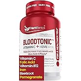 Blood Booster Iron Supplements for Women and Men | VIT C, Beet Root, Folate | Supports Energy & Red Blood Cell Production | No Side Effects | 30 Vegan Capsules