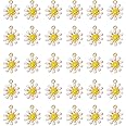 Honbay 30PCS Enamel Alloy Cute Daisy Flower Charms Pendant Bead Charms for Earrings Bracelets Necklaces Jewelry Making and DIY Crafts
