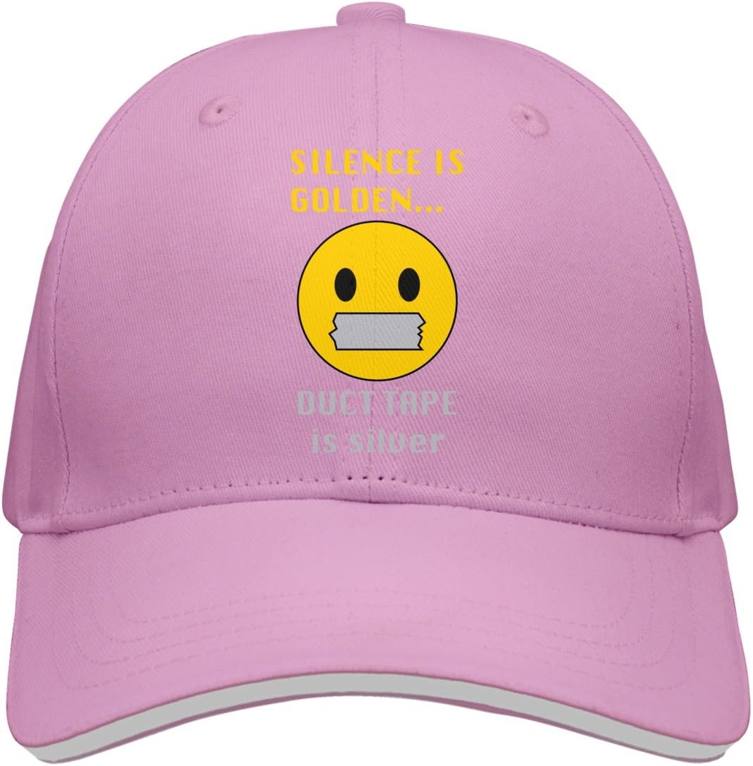 SJSNBZ Silence Is Golden Duct Tape Unisex Adult Mens Womens Printing Dad Hat