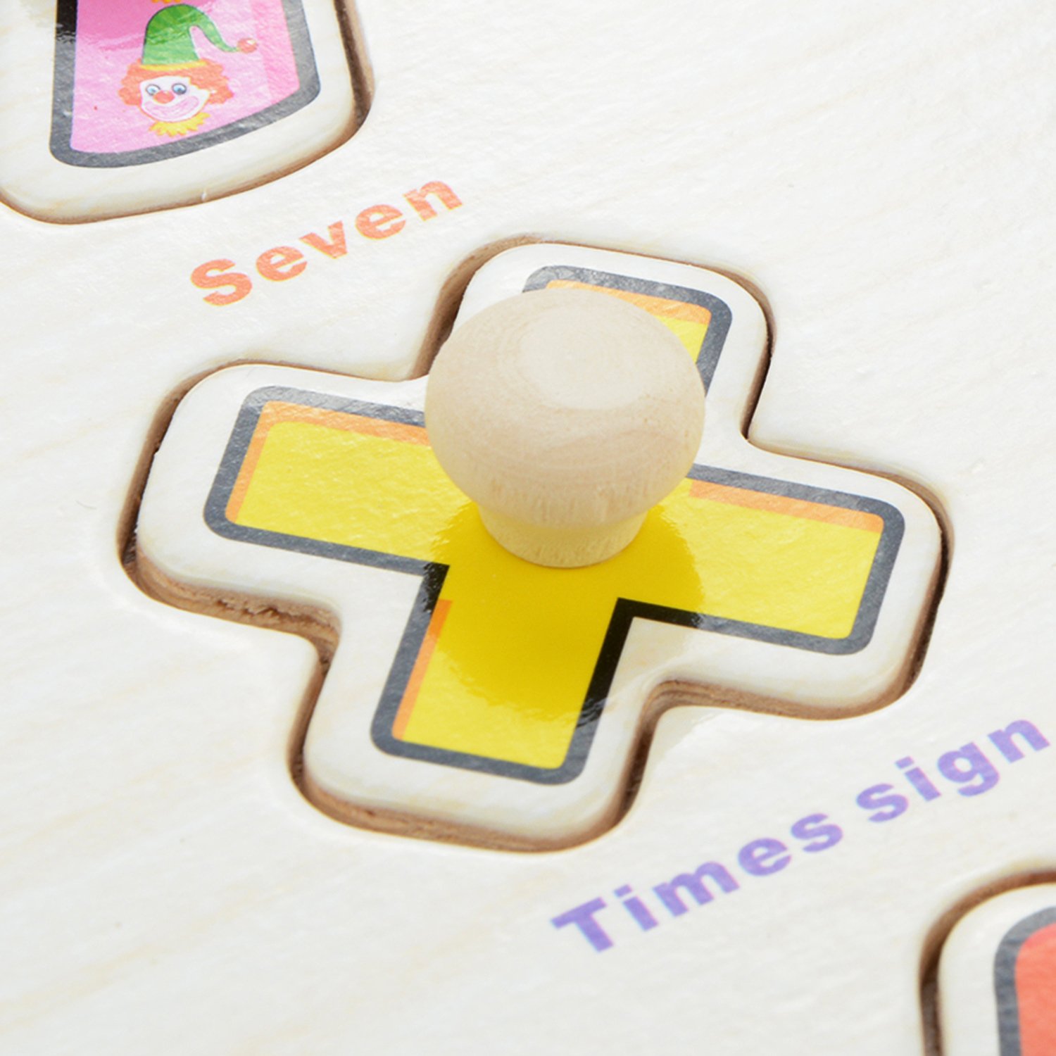 Wooden Jigsaw Peg Puzzle Board Toy, Moonvvin Number Educational Puzzles for Toddlers Learning Math Shapes & Color Recognition Toy