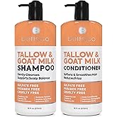 Beef Tallow Shampoo and Conditioner Set with Goat Milk - Sulfate Free Moisture for Women and Men - For Dry, Itchy Scalp - Hydrating, Thickening, Volume Care for Thinning Hair - 16 Fl Oz (Pack of 2)