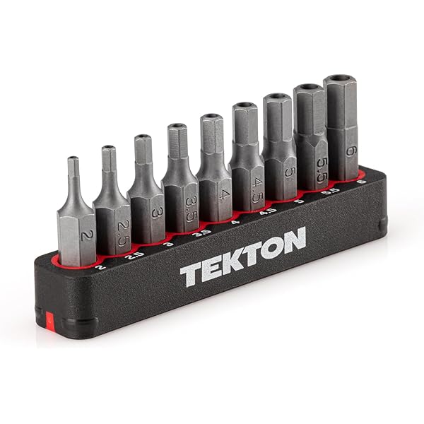 Amazon.com: TEKTON 1/4 Inch Hex Bit Set with Rail, 9-Piece (2-6 mm