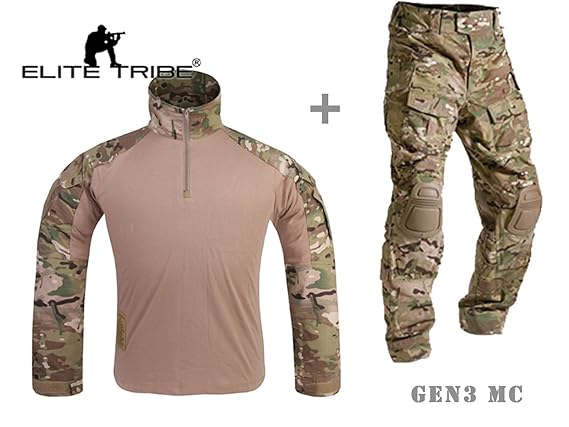 Mensche Militär Kleidung Paintball Uniform Kriegsspiel Kampf Gen3 Taktisch Uniform und Kniepolster Multicam MC