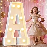Pooqla Marquee Letters, 3FT Light Up Letters, Giant Marquee Letters 3 Feet Tall for Birthday Decoration, Large LED Letter Sign for Homecoming Baby Shower Wedding Party Decoration Letter A