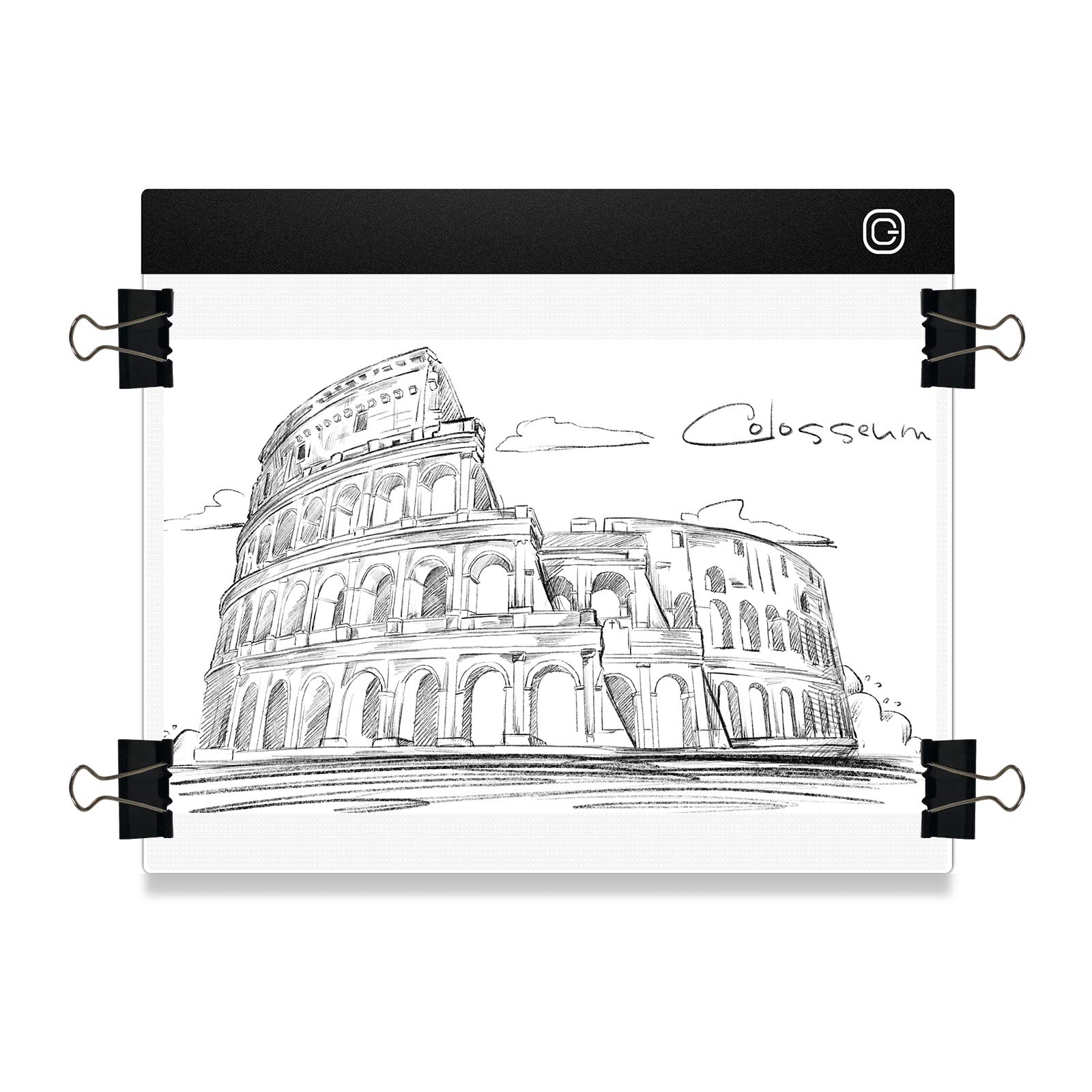 JUSONEY A5 LED Light Box Drawing Pad, Ultra-Thin Mini Tracing Light Pad with 4 Fasten Clips Stepless Dimming Brightness Diamond Art Accessories for Diamond Painting Sketching Animation X-RAY Tattoo