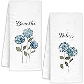 YTRGI Spring Blue Hydrangea Decorative Hand Towels for Bathroom Washroom Set of 2, Spring Hydrangea Bathroom Decor, Flower Floral Hydrangeas Kitchen Towels, 16x24 Inch