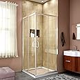ELEGANT Corner Shower Enclosure 36 in. D. x 36 in. W. x 72 in. H, Double Sliding Shower Door with 1/4 in. Clear Glass, Chrome Finish (Shower Base Not Included)