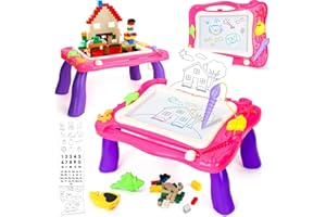 TOY Life Magnetic Drawing Board for Toddlers 1-3 Magnetic Doodle Board for Toddlers Drawing Table for Kids with Toy Building Blocks Doodle Board for Toys for Kids Gifts for Toddler