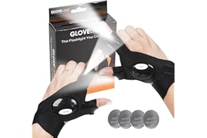 Grace Marci LED Flashlight Gloves, Day Gifts for Man Boyfriend Husband Dad, Unique Man Gifts, Cool Gadget for Repairing Cars, Survival Camping Hiking Rescue Tool LED Gloves Flashlight