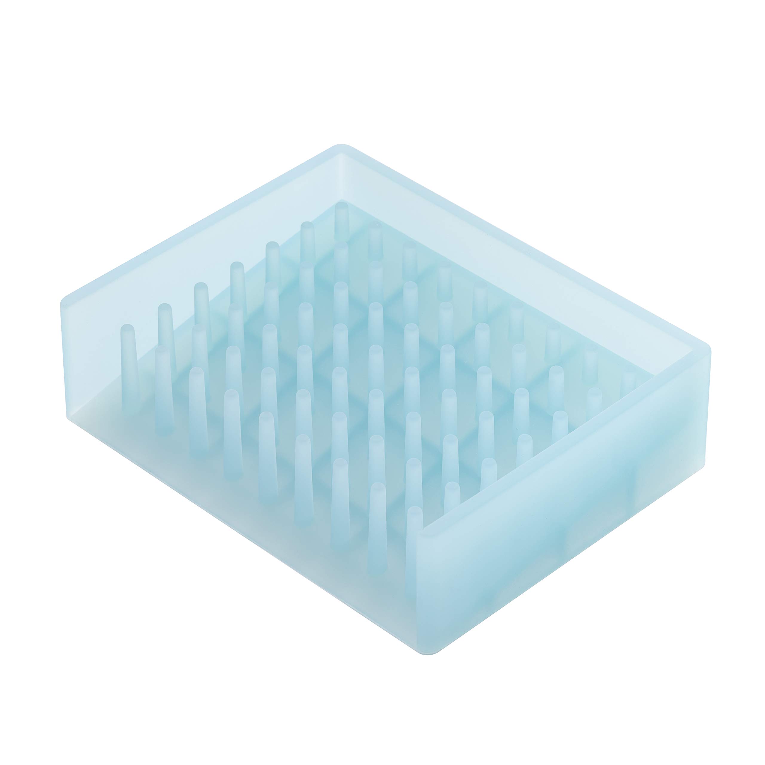 Yamazaki 2994 FLOAT Silicone Soap Tray, blue, Silicone, Minimalist, 11 x 8.5 x 3 cm