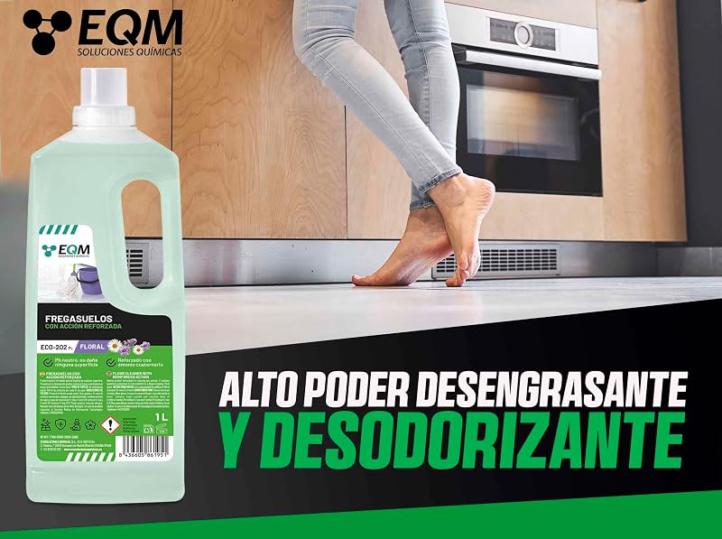 EQM ECO-202 Reinforced Action Floor Cleaner, Aroma Floral, 1L