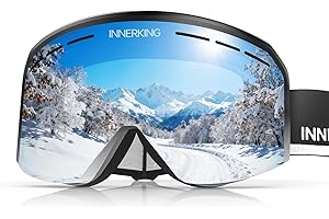 Innerking Ski/Snowboard Goggles OTG for Men Women & Youth - Over Glasses Snow Sports Goggles Anti Fog 100% UV400 Protection