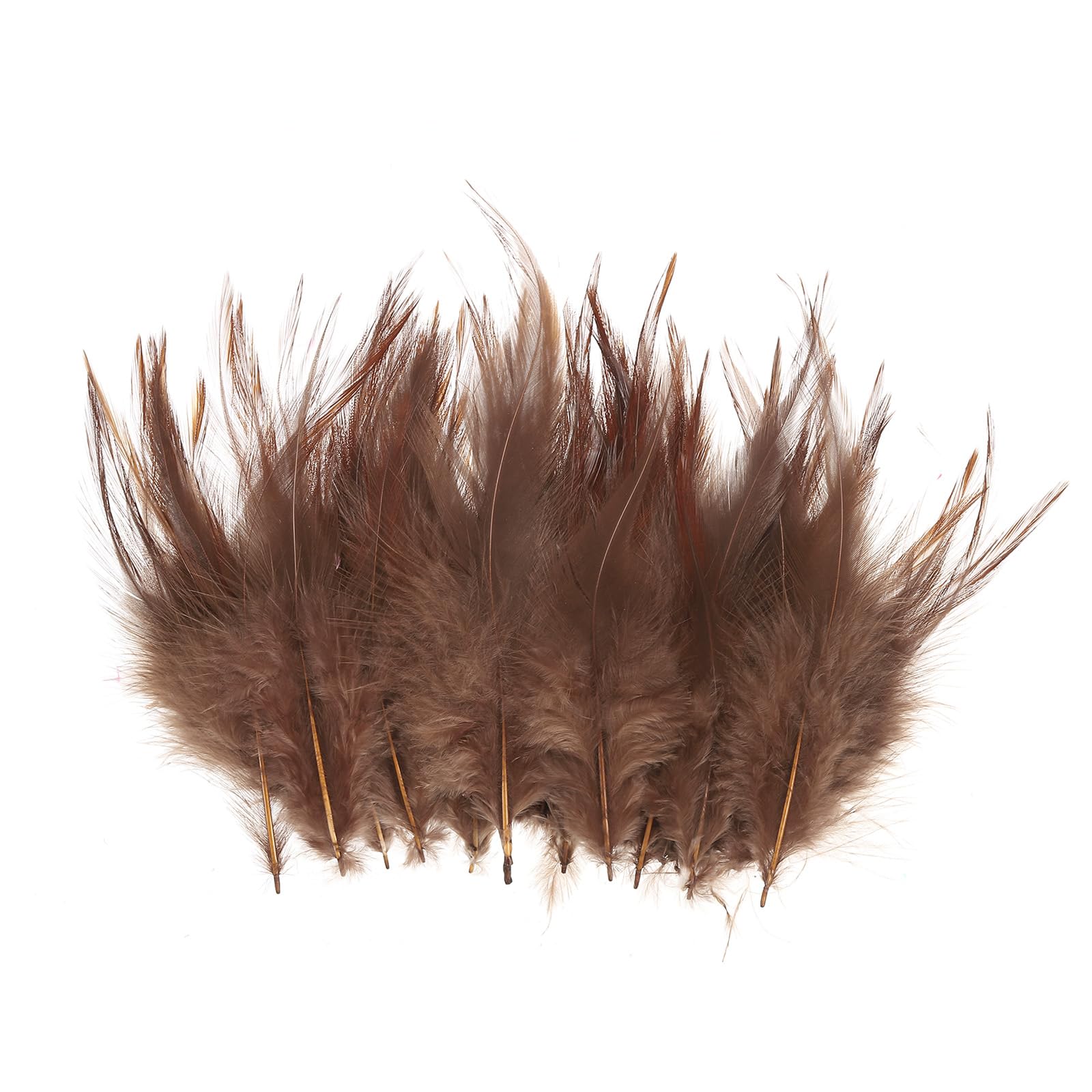 PATIKIL Saddle Hackle Rooster Feather 4-6", 100 Pcs Rooster Feathers Loose Hackle Feathers for Dream Catcher Earrings DIY, Brown