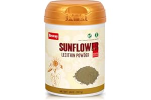 Besway Sunflower Lecithin Powder 14 oz (40 Serving), 100% Pure, Non-GMO, Natural Supplement for Brain Health, Heart Health, and Healthy Skin