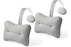 HUGABOW 2-Pack Large Pillow for Hot Tub (Grey), Spa, and Chaise Lounge - Universal Headrest & Neck Support Cushion, Adjustabl