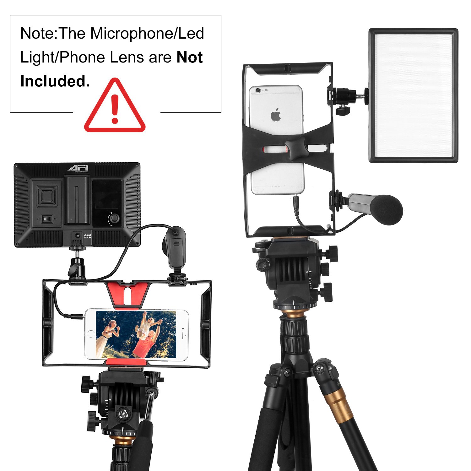 Crazefoto U Rig Pro Smartphone Video Rig, iPhone Filmmaking Case, Phone Video Stabilizer Grip Tripod Mount for Videomaker Film-maker Videographer for iPhone X 8 Plus Sumsang