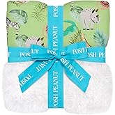 Posh Peanut Super Soft Baby Blankets for Boys, Girls & Newborns - Plush Patoo Stroller Blanket in Viscose from Bamboo (40" x 40") Safari Animals
