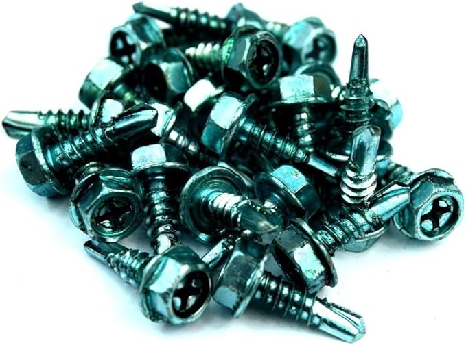 (Box of 100 pc) NEW Green Grounding Screws 3/8" Ground Screw Self Tap