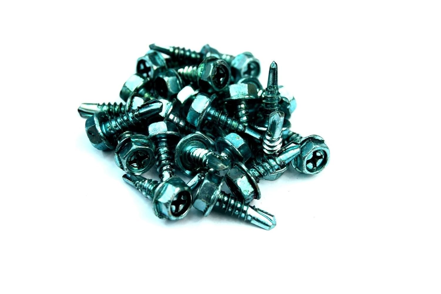 200 Pack Green Grounding Screws 5/8 Self Tap Ground Screw Flat Hex Head