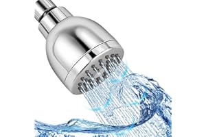 High Pressure Fixed Shower Head - 3'' Rainfall Shower Head Leakproof Shower Heads with Angle-Adjustable Swivel Ball-Water Sav