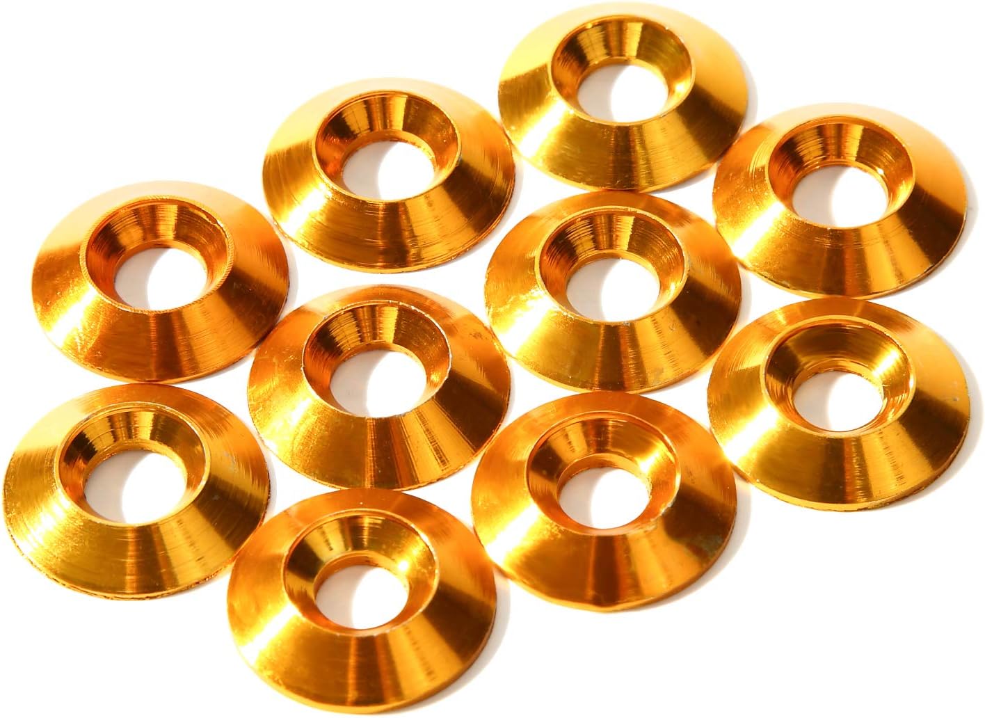 Amazon M6皿ビス対応 汎用 アルミ製 台座 金 薄型 10個set フジツボ ワッシャー カラー カウルやフェンダー エアロの固定 自作 工作などにも 外装パーツ用ワッシャー 車 バイク