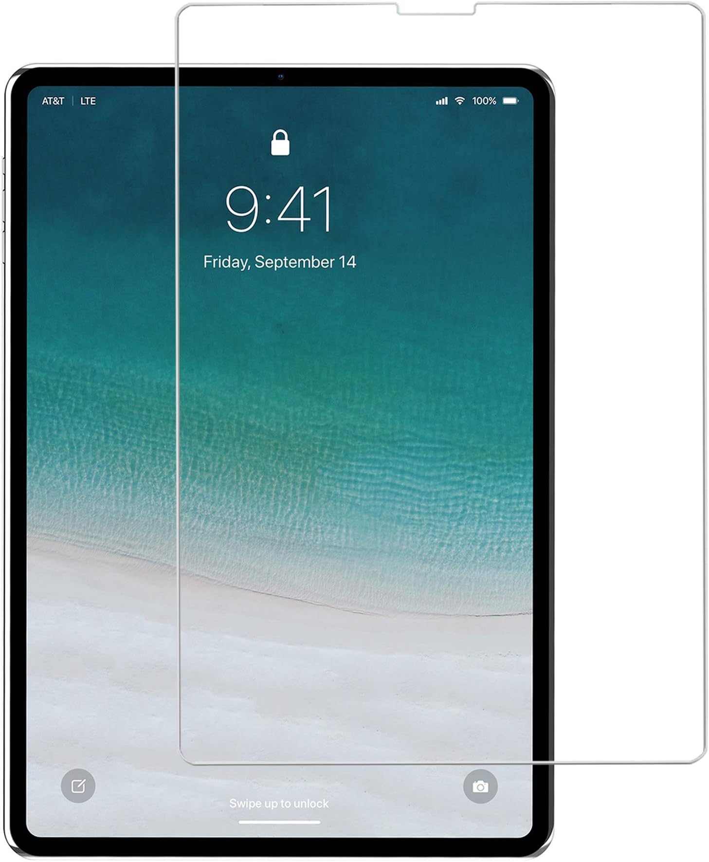 Screen Protector for iPad Pro 11(2020/2018), Quickly Face ID 99% HD Clear Anti-Fingerprint Tempered Glass