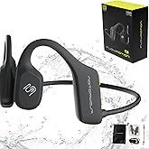 FlowMotion M1 Open-Ear Swimming Headphones Bluetooth Bone Conduction Headphones, 32GB MP3 Player, IP68 Waterproof, Secure Fit for Workouts, Running, Swimming, Cycling, Gym, Built-in Microphone
