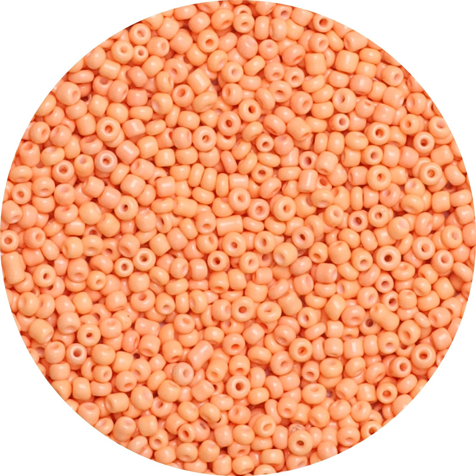 Gkelaly 2000Pcs Orange Glass Seed Beads Bulk for Jewellery Making, 4mm 6/0 Small Pony Beads for Bracelet Necklace Earring Making & Crafting