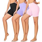 FULLSOFT 3 Pack Workout Gym Shorts for Women - 5" High Waist Tummy Control Scrunch Butt Lifting Seamless Biker Shorts