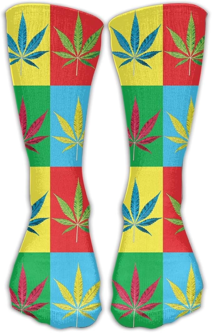 Unisex Make Medicated Cannabis Precious Weed High Stockings Below Knee