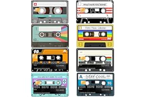 GTOTd Vintage Cassette Debit Credit Card Cover Sticker Skin（8 Pack） Tape Record Aesthetic Card Decal Art Decor Gifts Merch Supplies for EBT Debit Transportation Key Cover Personalizing Bank Card