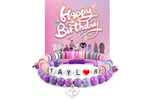 ZZLTAWS Taylor Birthday Gifts Bracelets, Taylor Merch, Bracelet and Birthday Card are the Best Birthday Gifts for Girls, Women, wife, Daughter, Granddaughter, Bestie, Sister