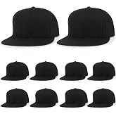 ililily Blank Six Panel Mesh Back Baseball Cap Basic Snap Back Flat Brim Hat