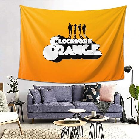 Amazon Co Jp 時計じかけのオレンジ 4 壁掛け 部屋の装飾 タペストリー ピクニッククロス テーブルクロス 壁の装飾 背景布 ホーム装飾 シャワーカーテン 変形しにくい 耐久性人気 多機能 綺麗な リビングルームの壁掛け ホーム キッチン