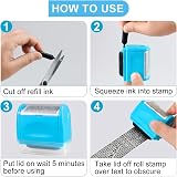 AUXHCYL Confidential Roller Stamp Privacy Protection with 9 Refills (Blue) view 4