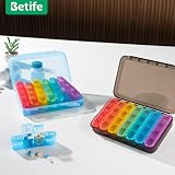 Betife Pill Box Organiser 4 Times a Day 7 Day 4 Compartments Black view 7