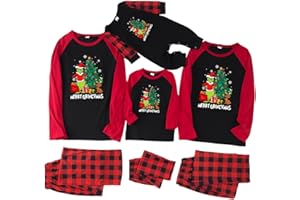 Zelbuck Matching Family Grinch Pajamas, Soft Lazy Holiday Cheermeister Christmas Pjs for Adult Men Women Loungewear Jammies
