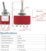 Heschen MTS-402 4PDT ON-ON Miniature Toggle Switch 12 Pin Waterproof Cover Pack view 2
