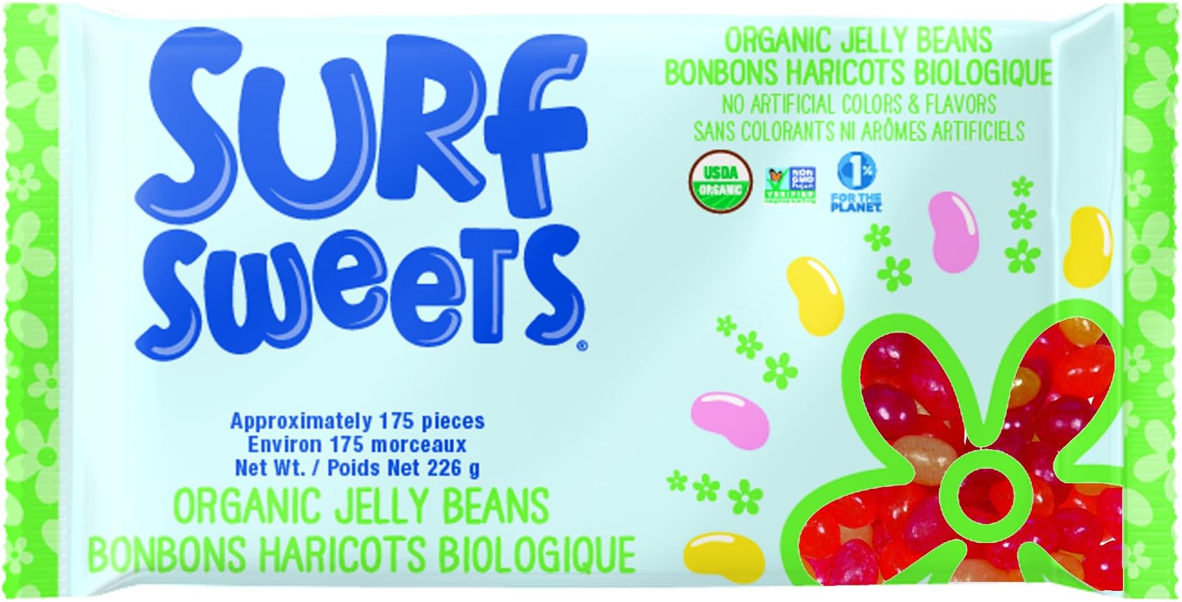 tru sweets Surf Sweets Spring Mix Organic Jelly Beans, 8-Ounce (Pack of 3)