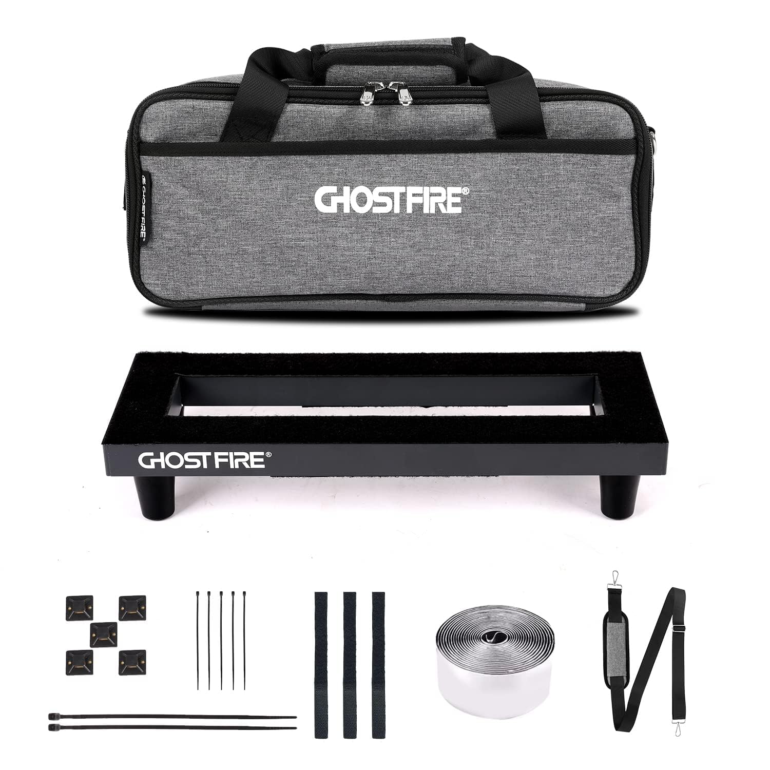 Ghost Fire Guitar Pedal Board Aluminum Alloy 0.8lb Super light Effect Pedalboard13.7''x5.5'' with Carry Bag,SPL-01