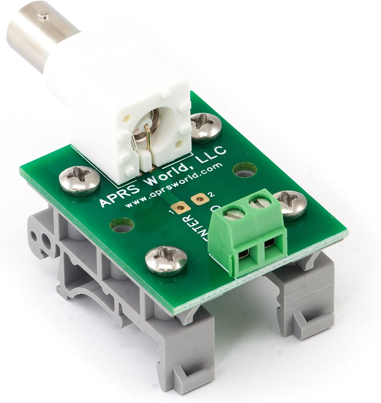 BNC Breakout Board to Screw Terminals, with DIN Rail Clips
